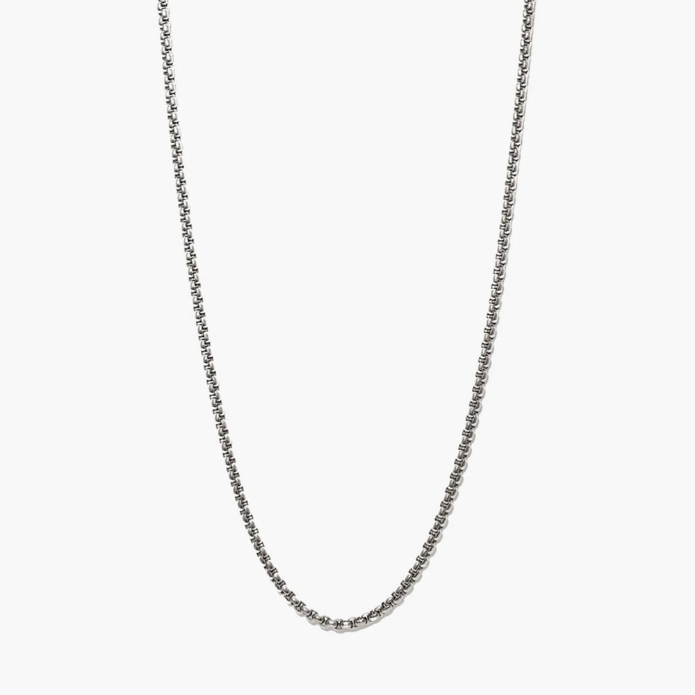 Mejuri Titanium Round Box Chain Necklace